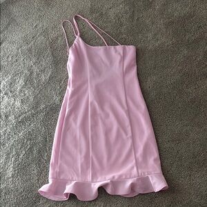 Pink Ruffle Hem Dress